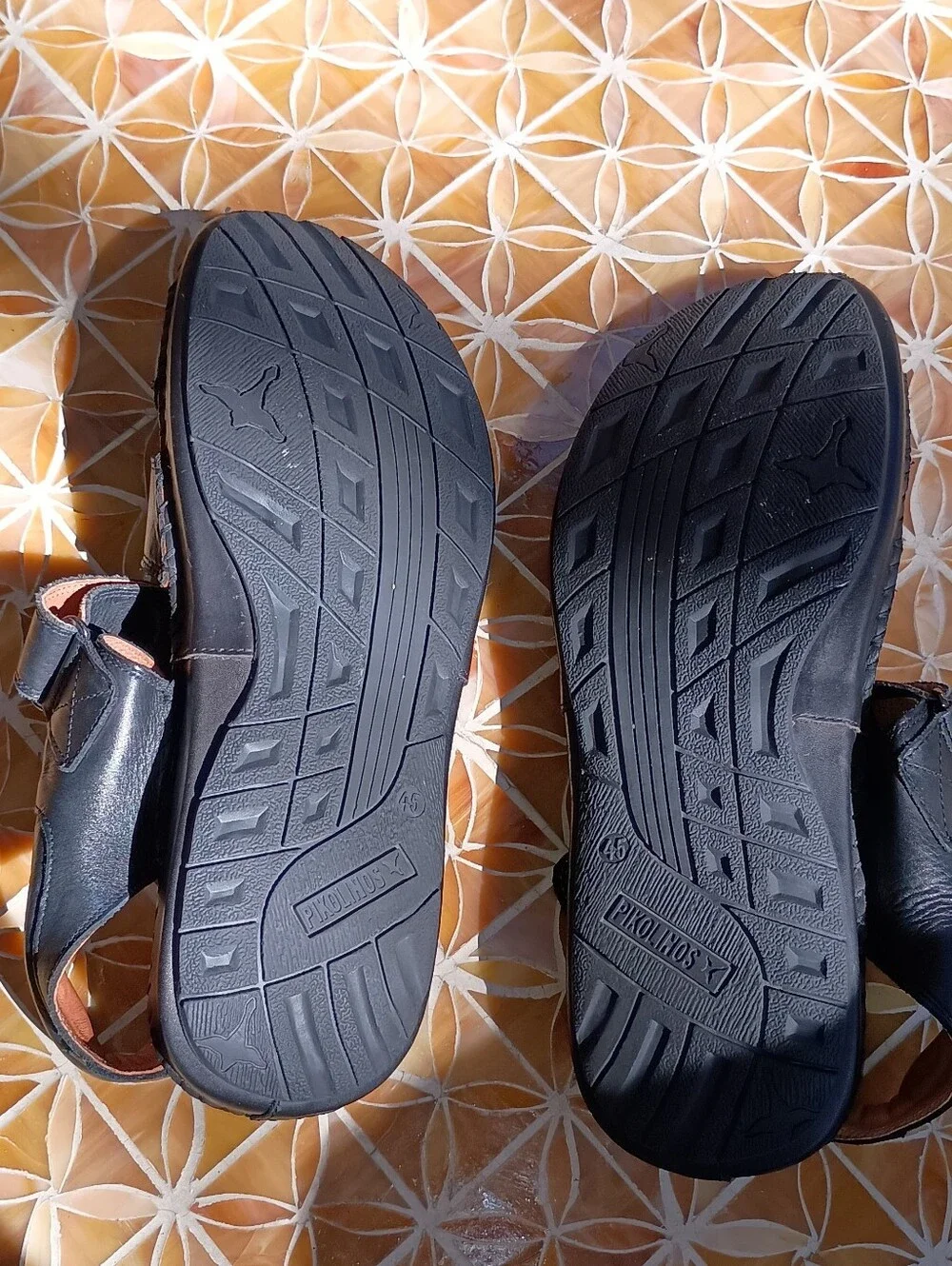 PIKOLINOS Black Leather Men's Sandals Size 45